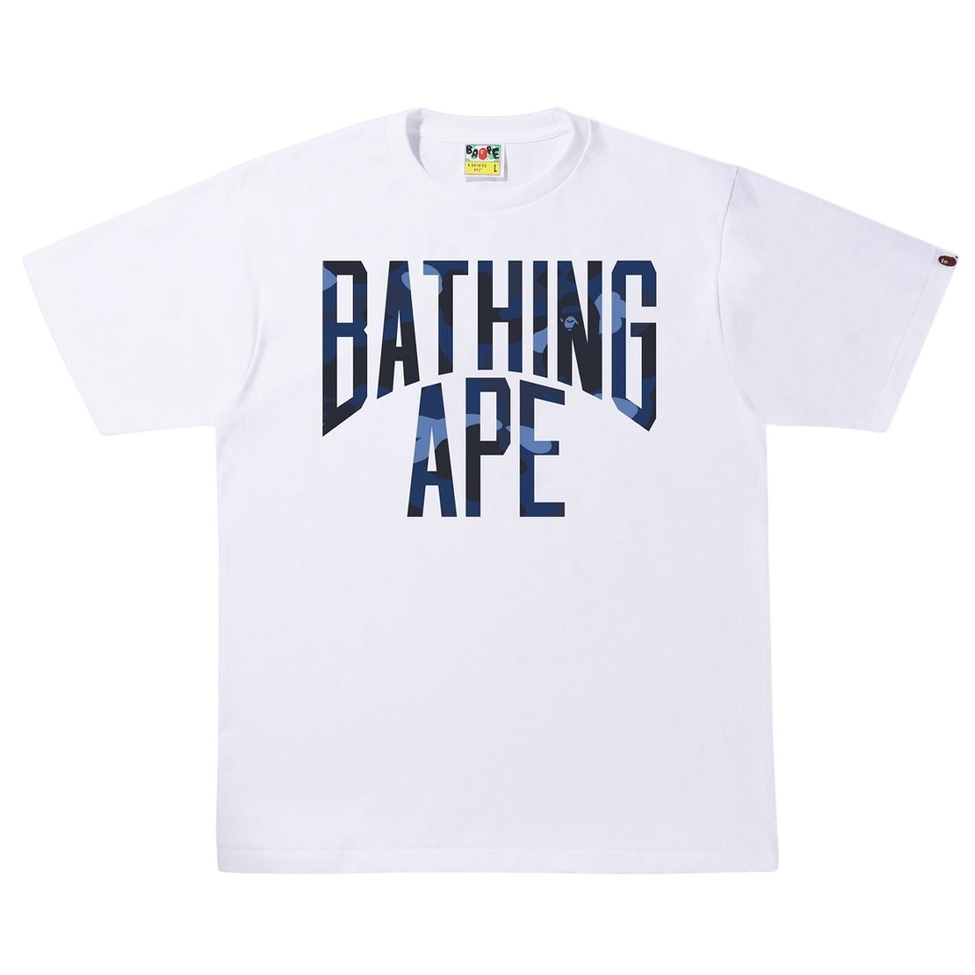 A Bathing Ape Men Color Camo A NYC Logo Tee (white / navy)