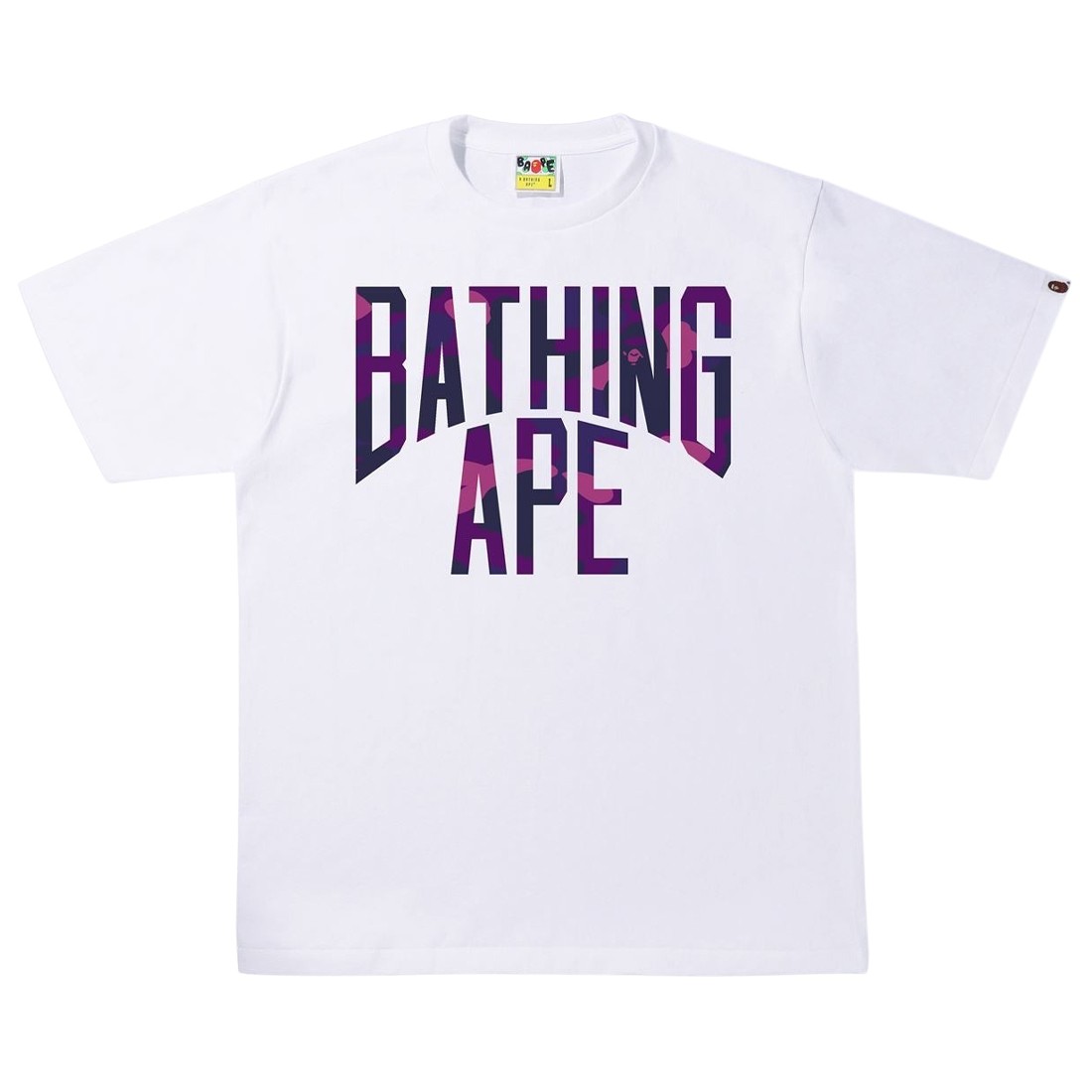 A Bathing Ape Men Color Camo A NYC Logo Tee (white / purple)