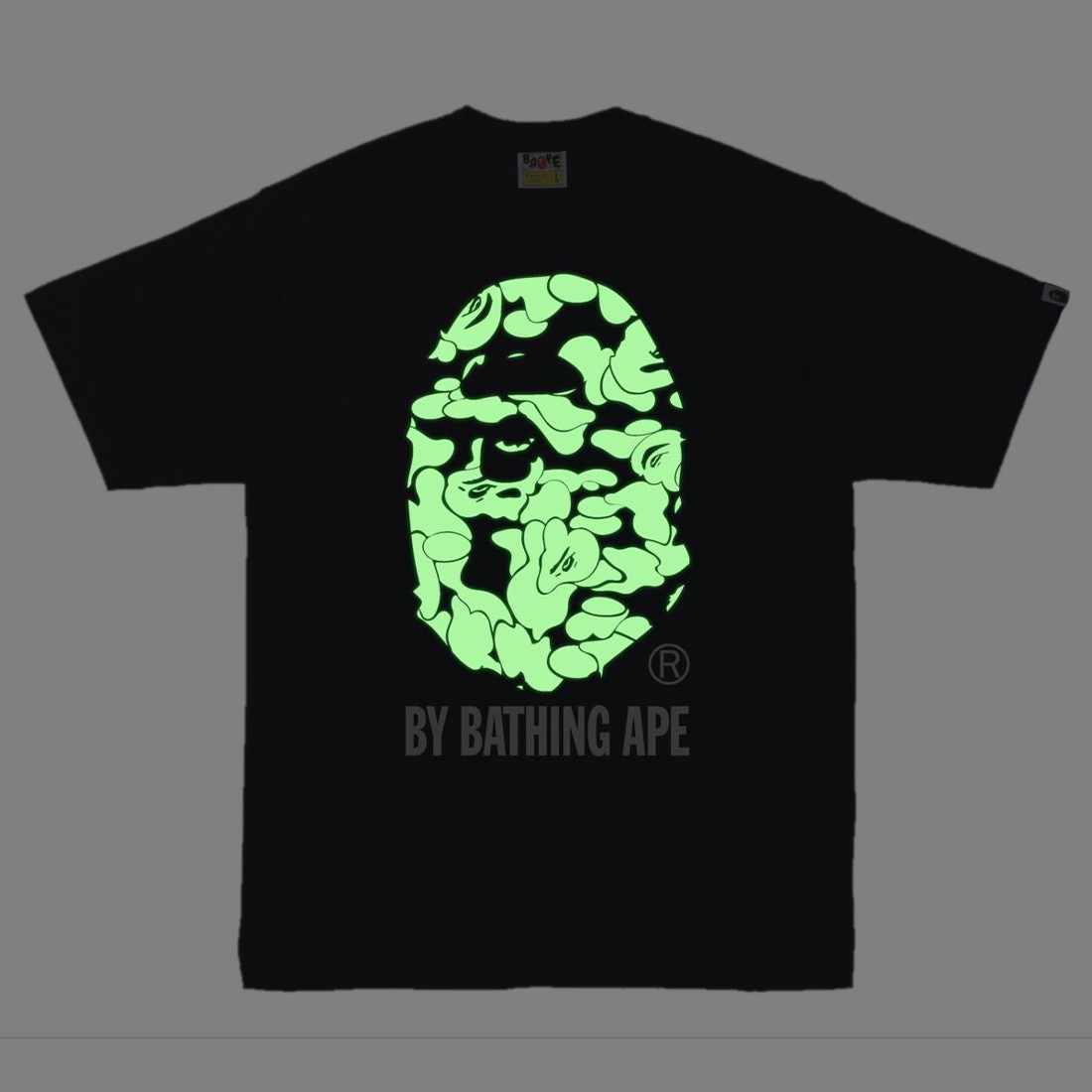A Bathing Ape Men Text Code Camo By Bathing Ape Tee (black)