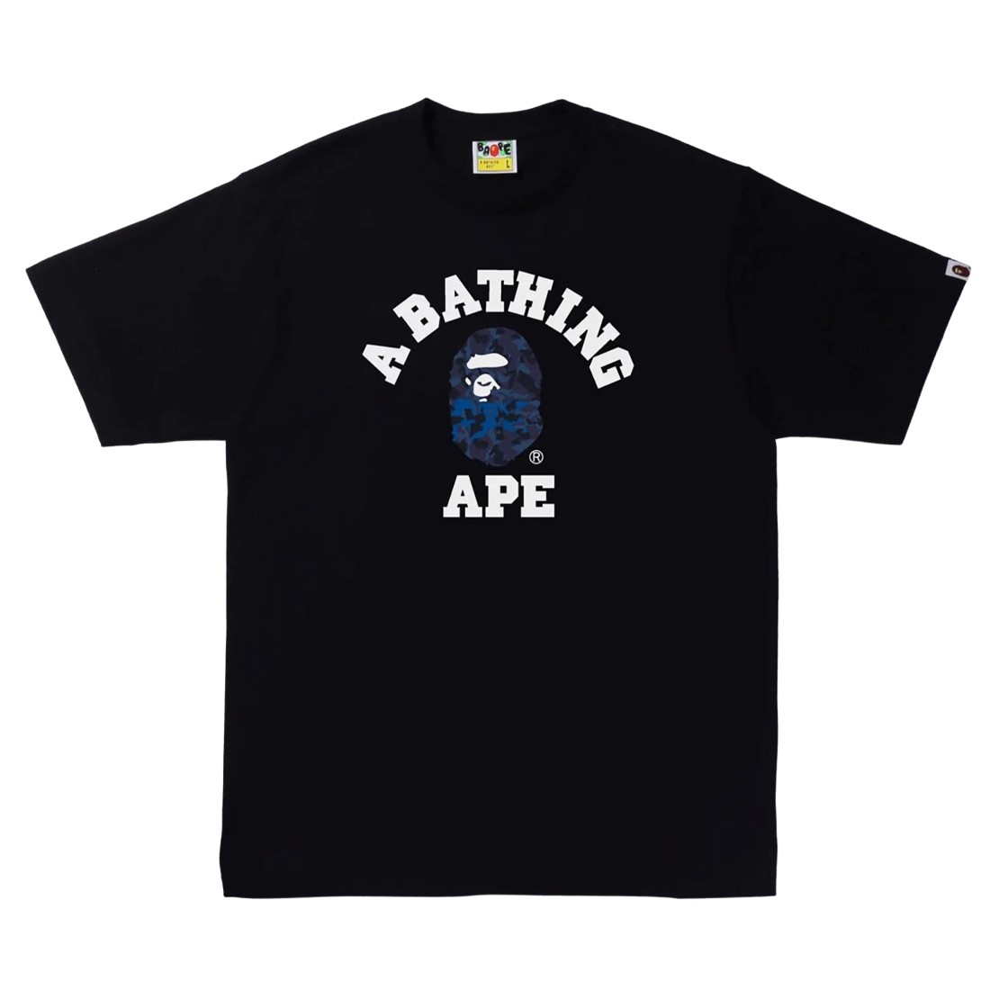 A Bathing Ape Men Sand Camo College Tee (black / navy)