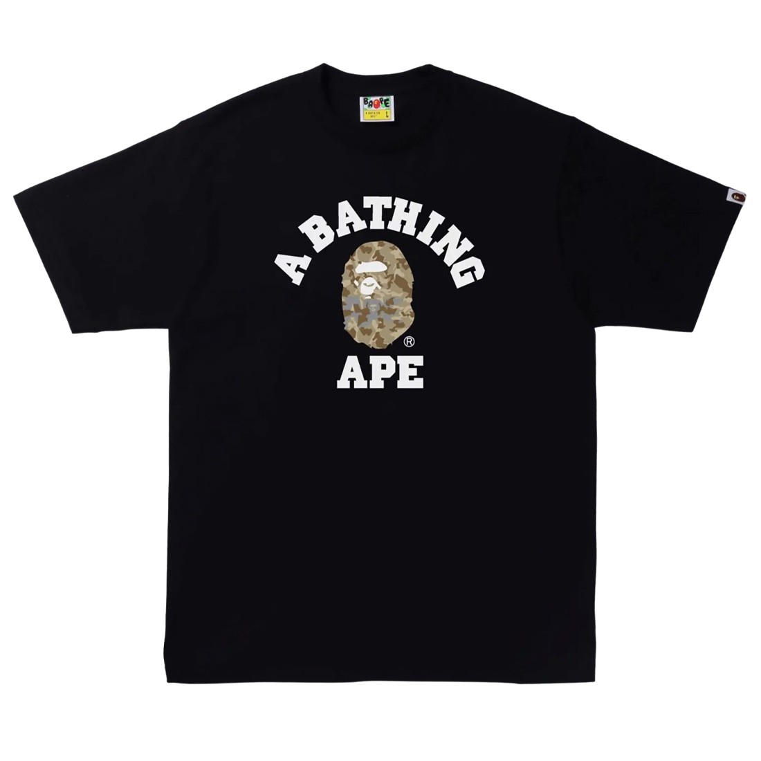 A Bathing Ape Men Sand Camo College Tee (black / beige)