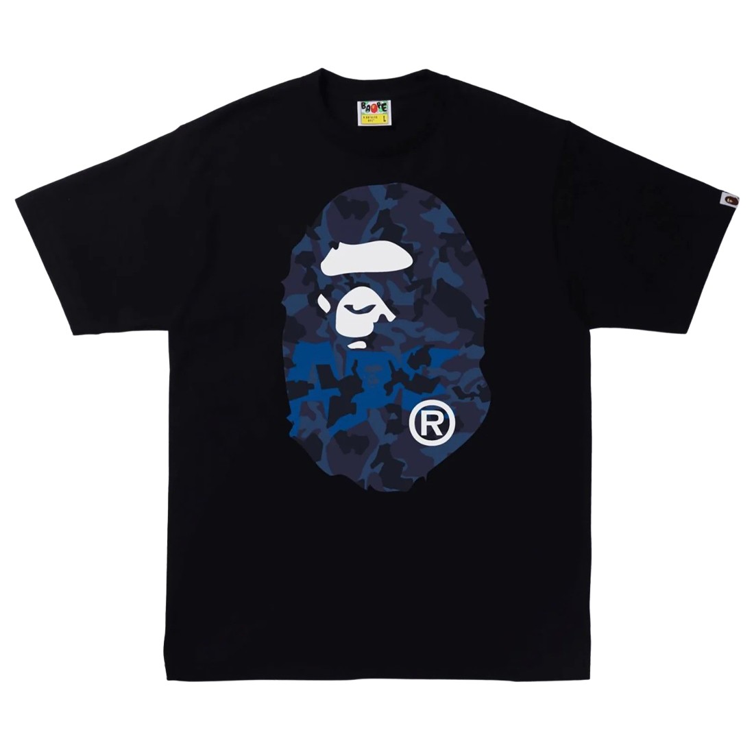 A Bathing Ape Men Sand Camo Big Ape Head Tee (black / navy)