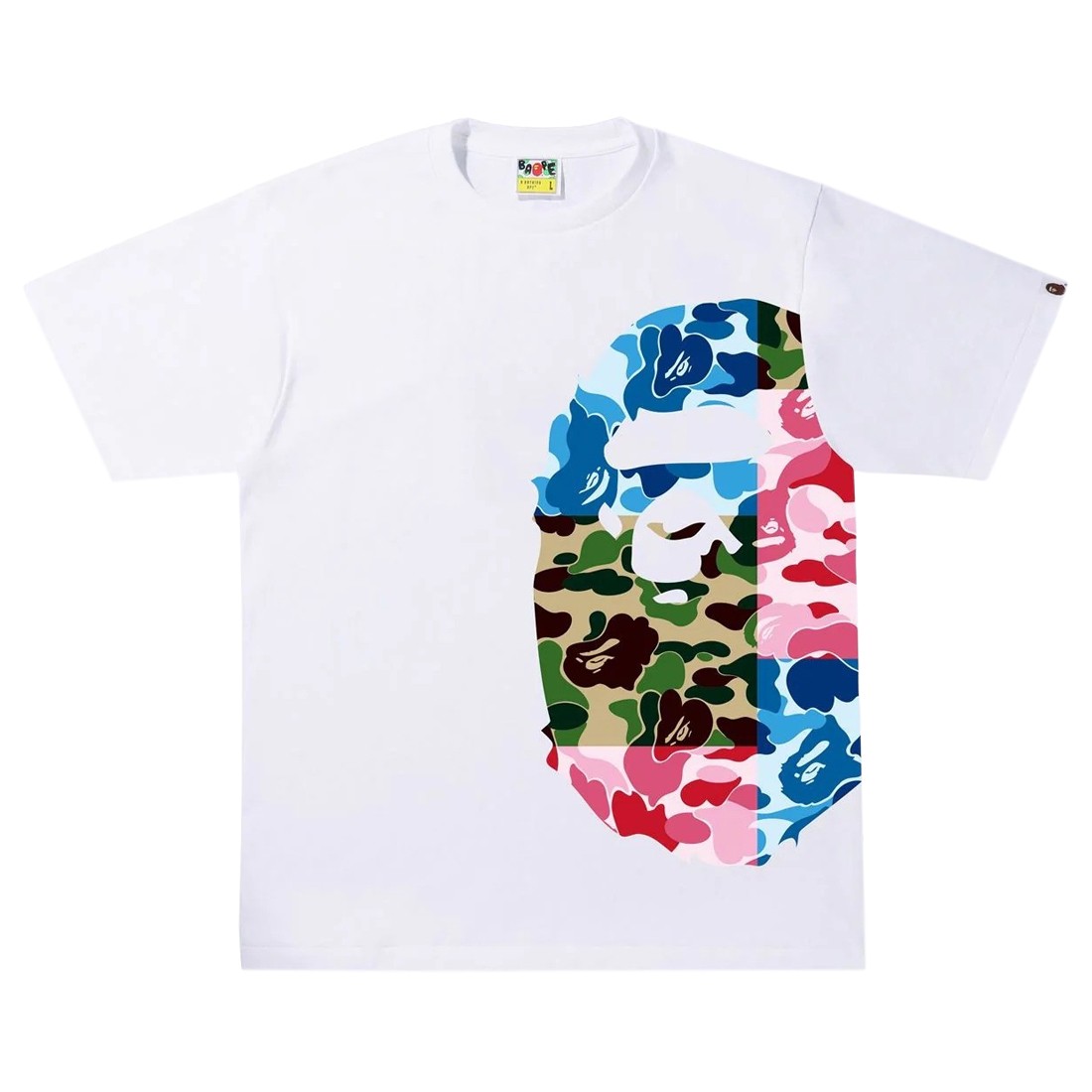 A Bathing Ape Men ABC Camo Crazy Side Big Ape Head Tee (white)