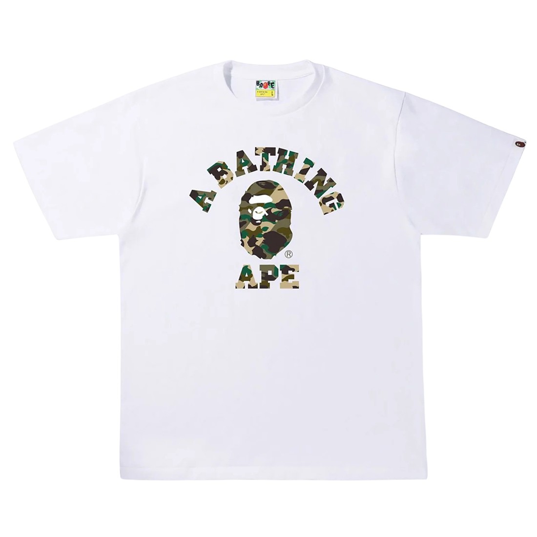 A Bathing Ape Men 1st Camo Crazy College Tee (white)