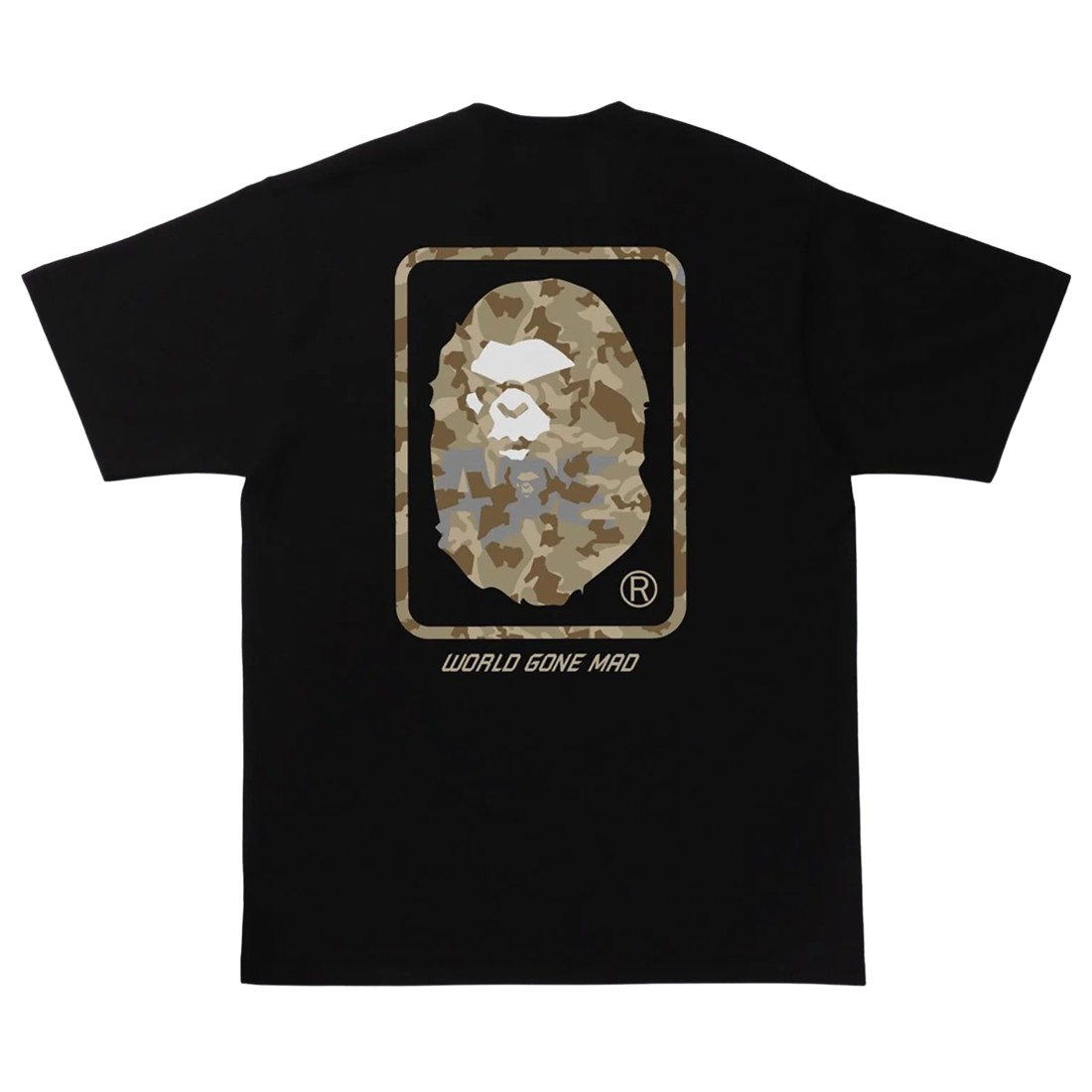 A Bathing Ape Men Sand Camo Mad Face Tee (black / beige)