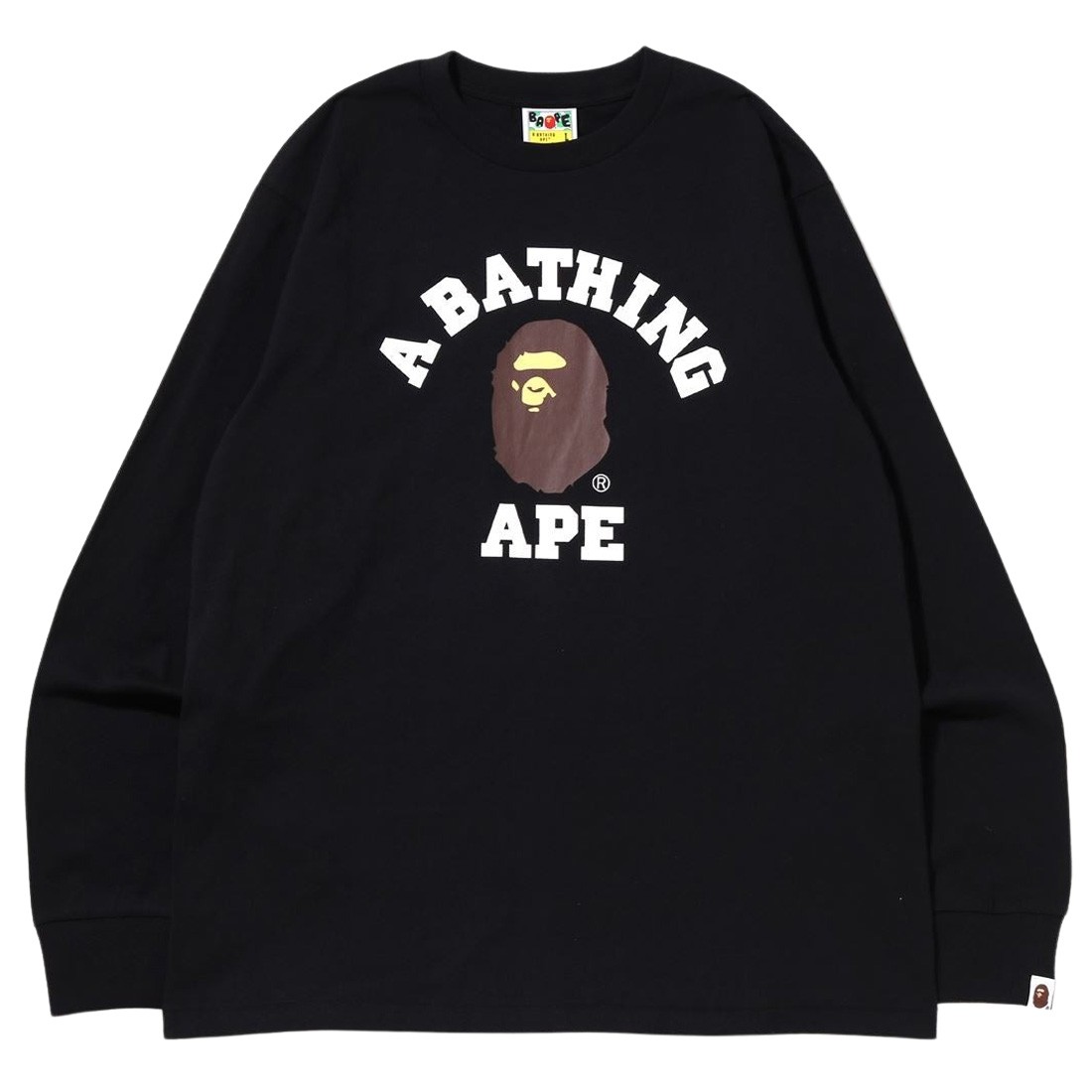 A Bathing Ape Men College Long Sleeve Tee (black)