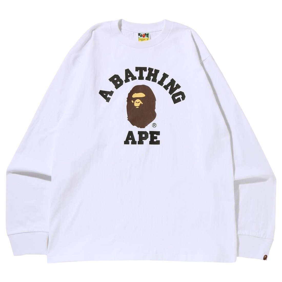 A Bathing Ape Men College Long Sleeve Tee (white)