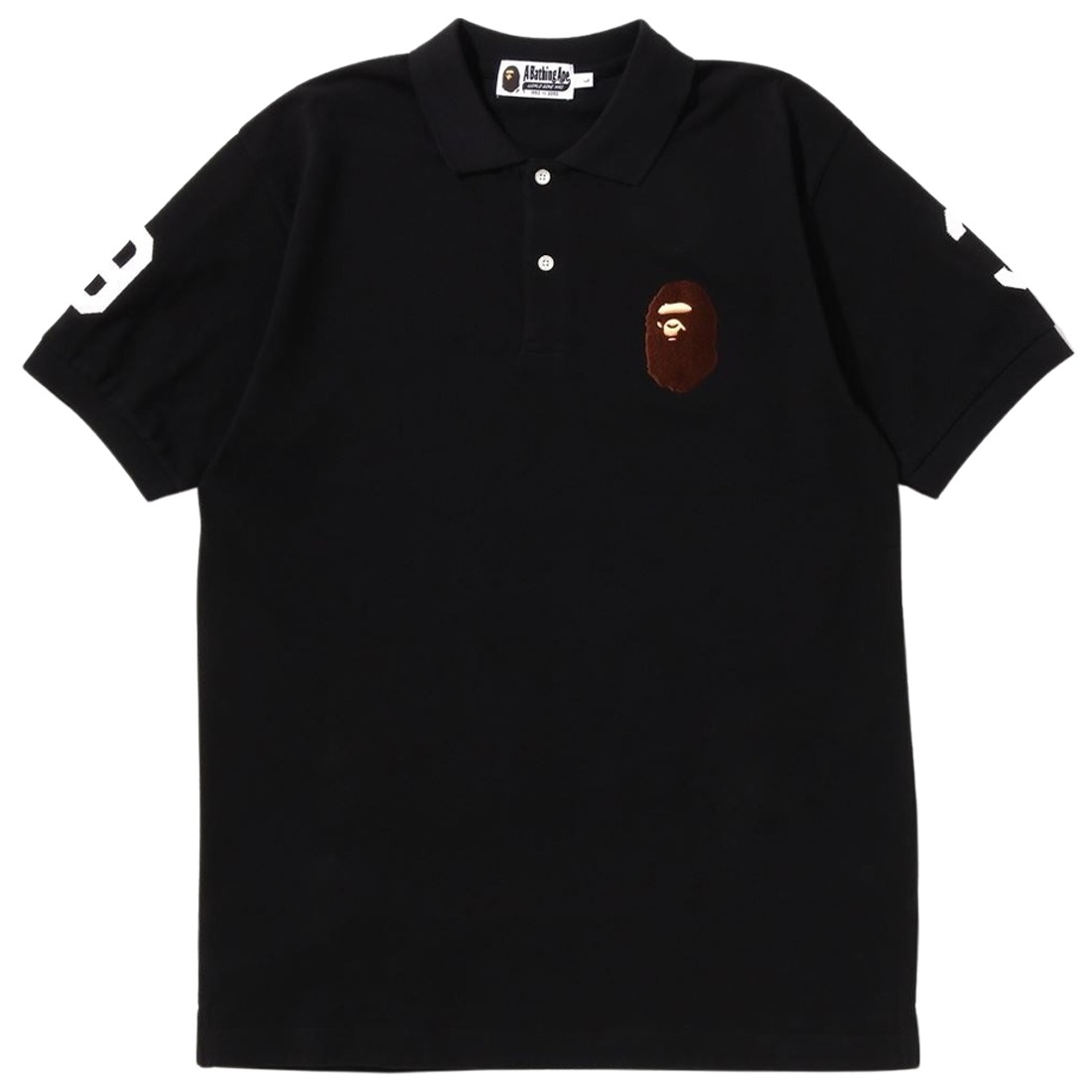 A Bathing Ape Men Large Ape Head Polo (black)