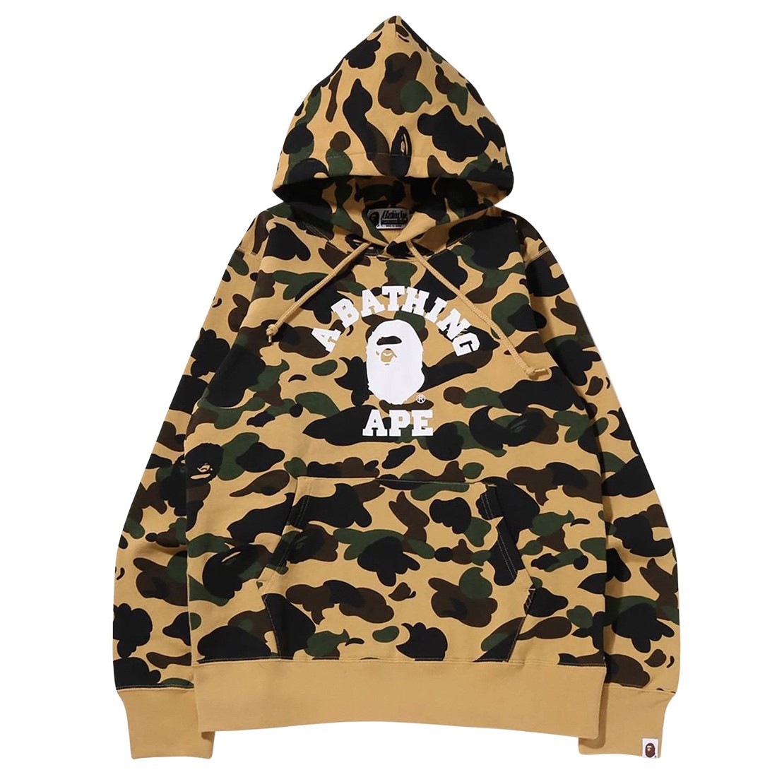 A Bathing Ape Men 1st Camo College Pullover Hoodie (yellow)