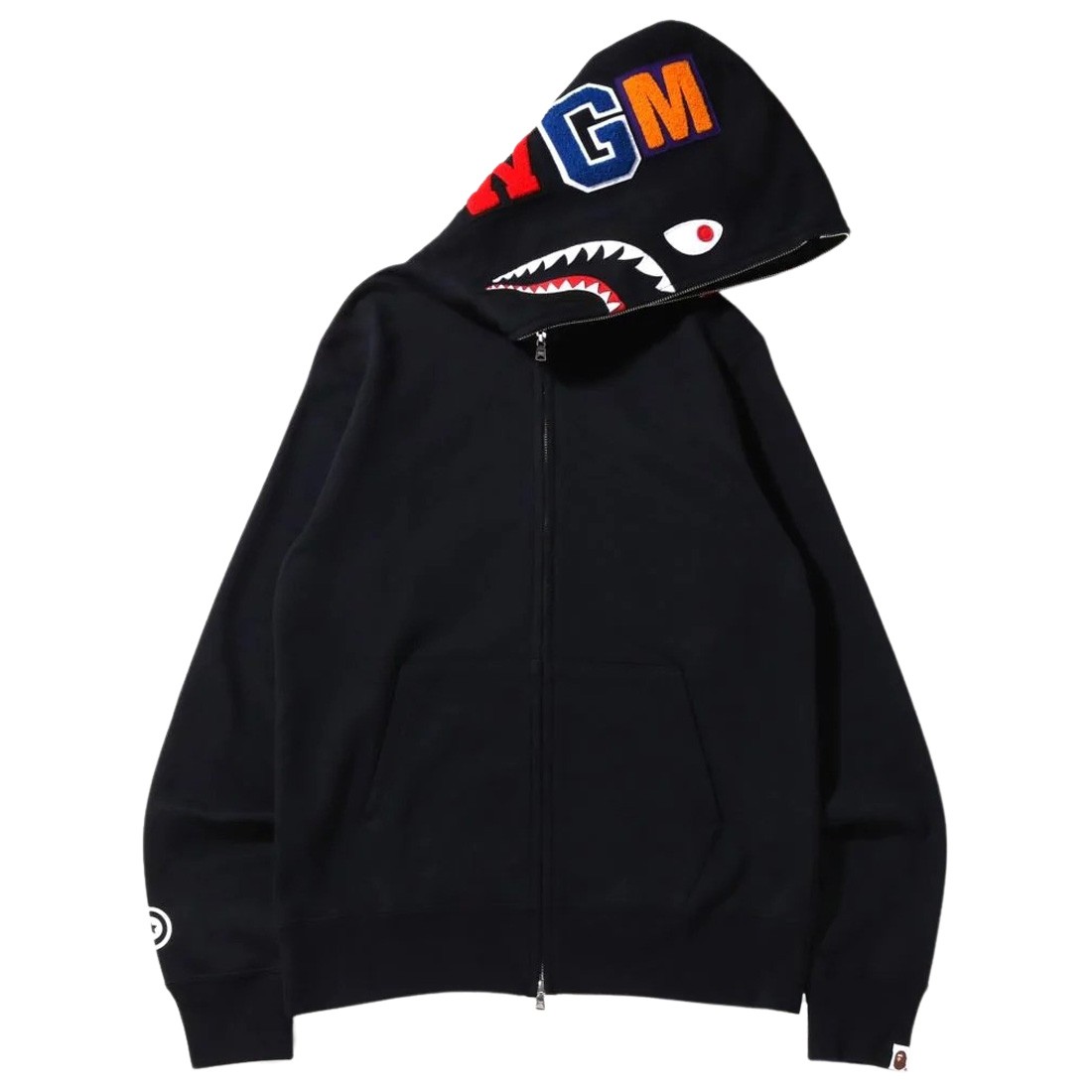 A Bathing Ape Men Shark Full Zip Hoodie (black)