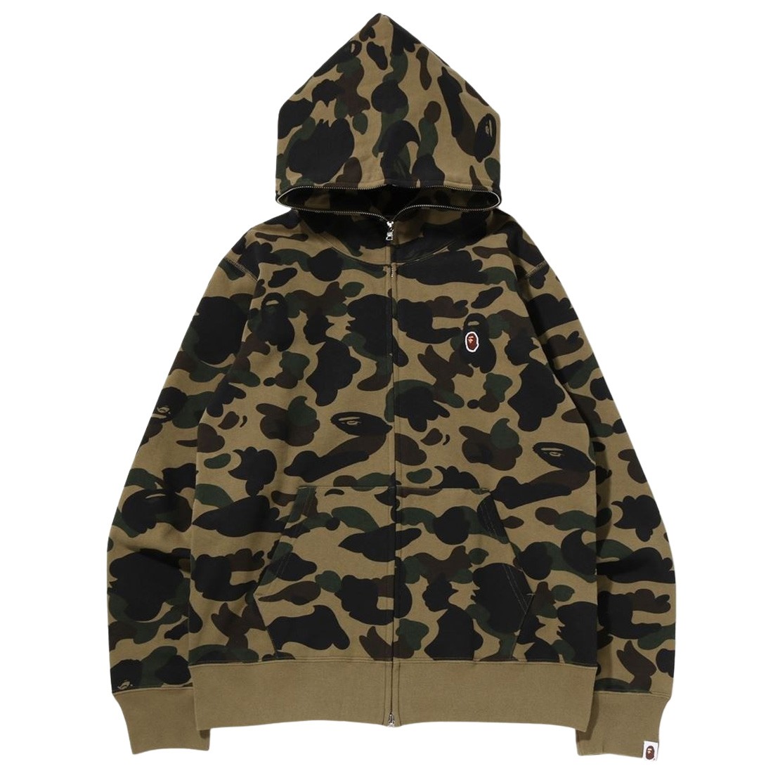 A Bathing Ape Men 1st Camo One Point Full Zip Hoodie (green)