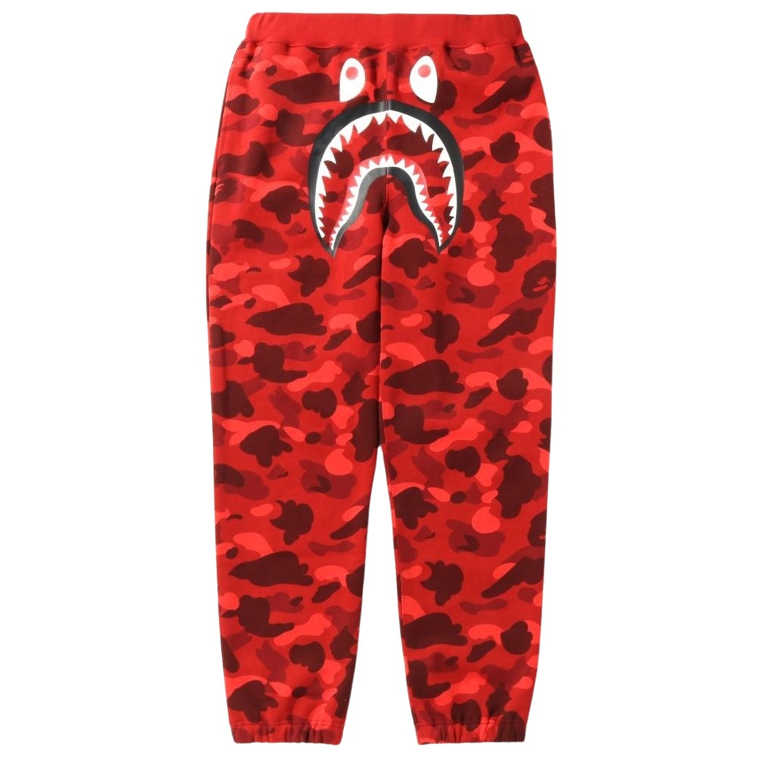 A Bathing Ape Men Color Camo Shark Sweat Pants (red)