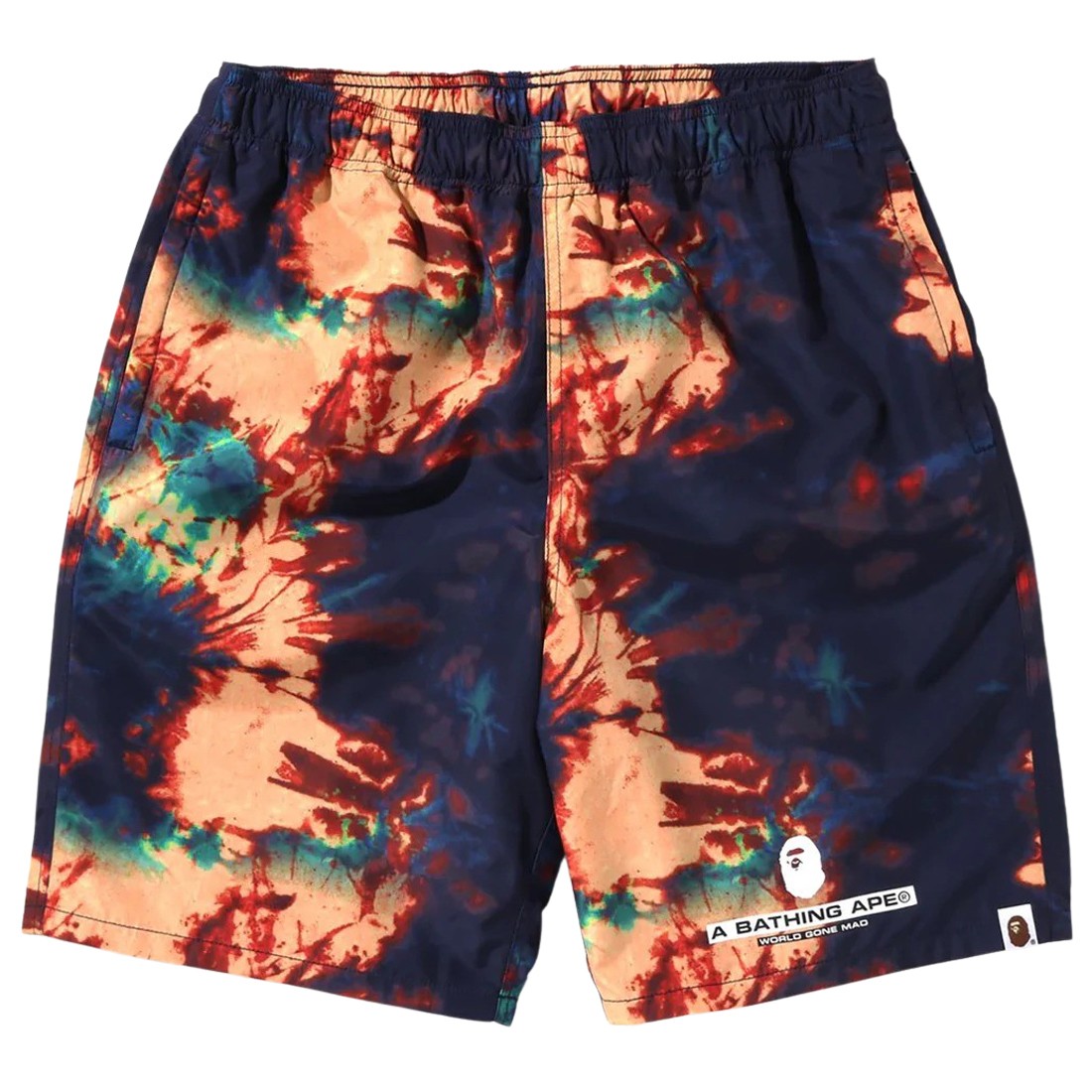 A Bathing Ape Men Tie Dye Beach Shorts (navy)