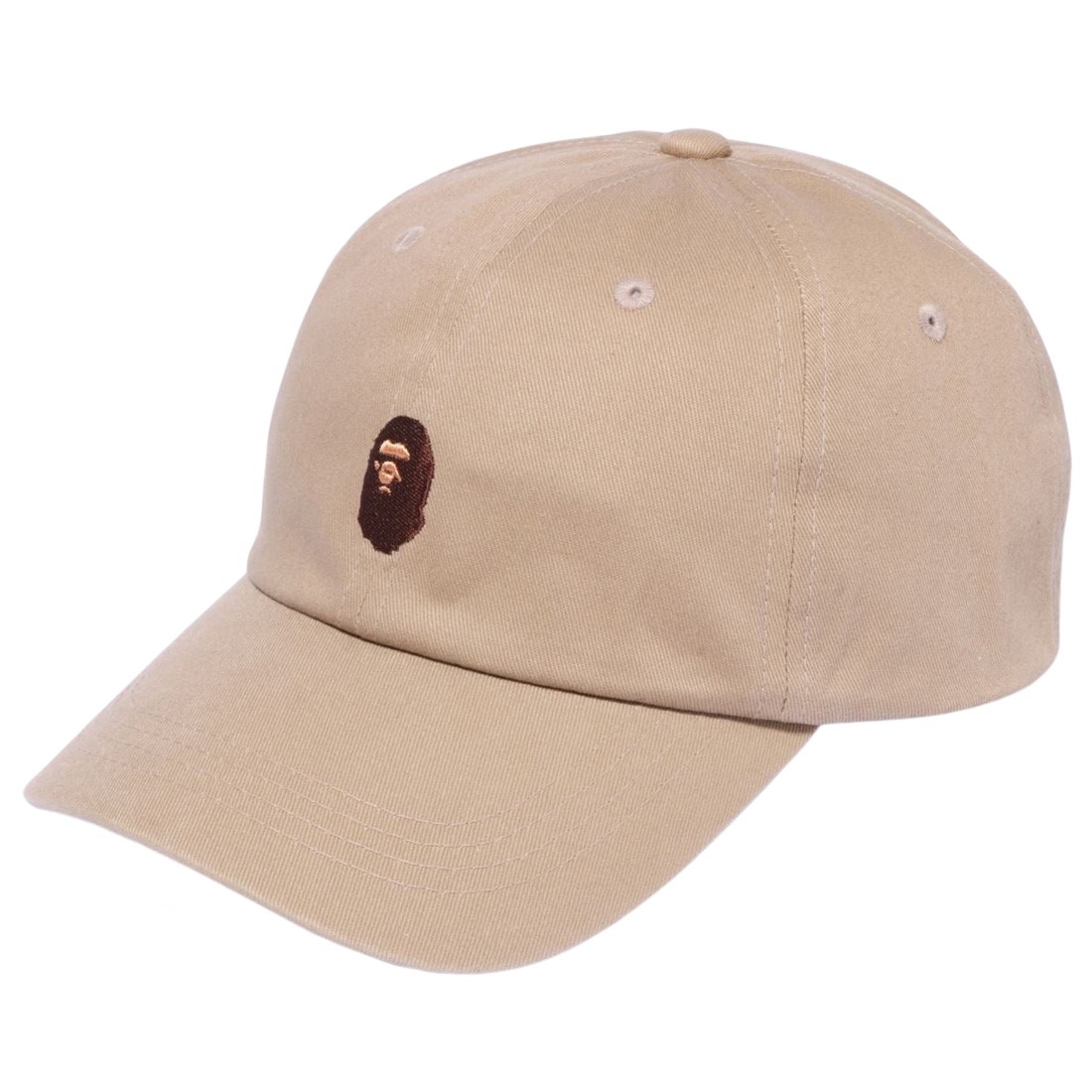 A Bathing Ape Ape Head One Point Panel Cap (beige)