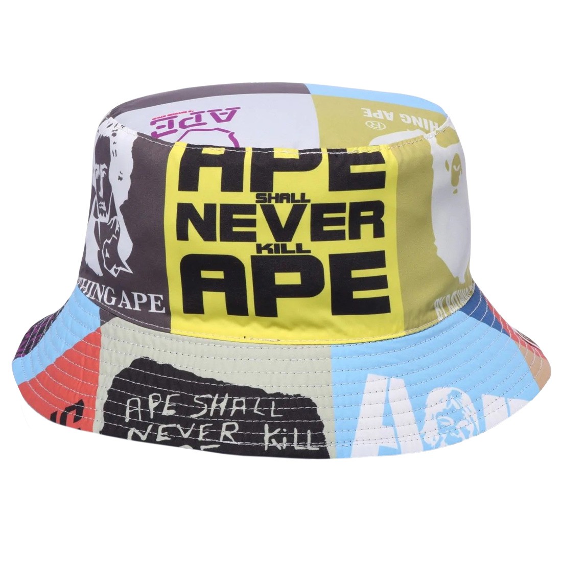 A Bathing Ape Bape Classic Logo Reversible Bucket Hat (multi)