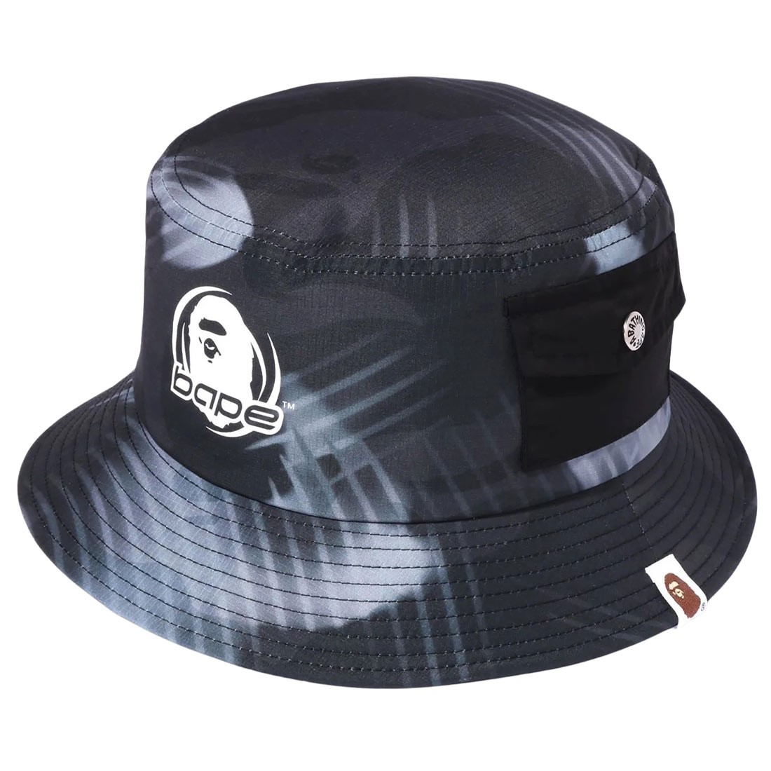 A Bathing Ape Stroke Camo Pocket Bucket Hat (black)