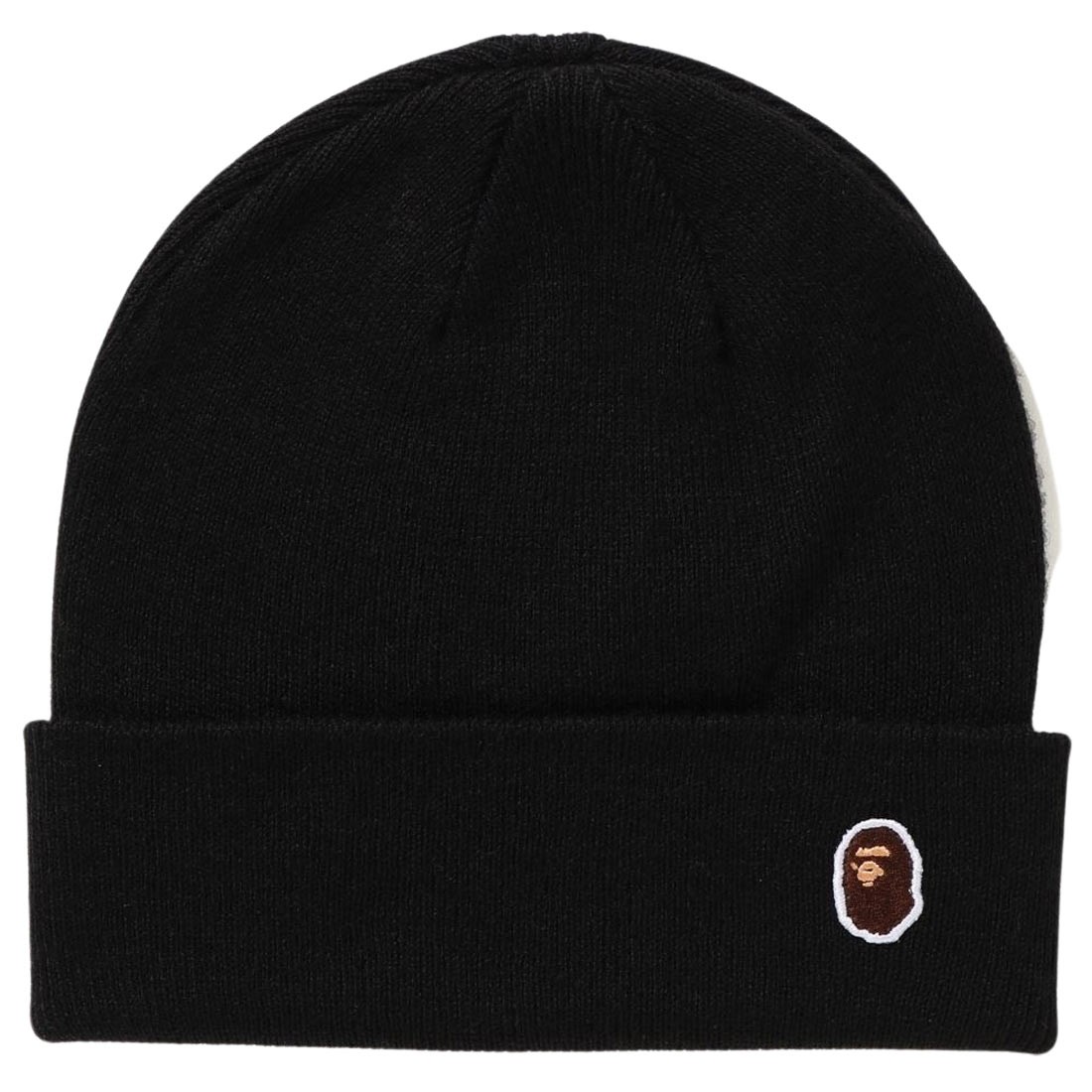 A Bathing Ape Ape Head One Point Knit Cap (black)