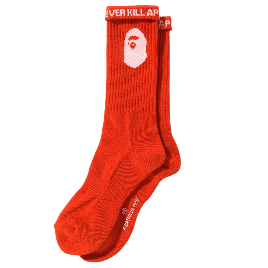 A Bathing Ape Men Ape Head Socks (orange)