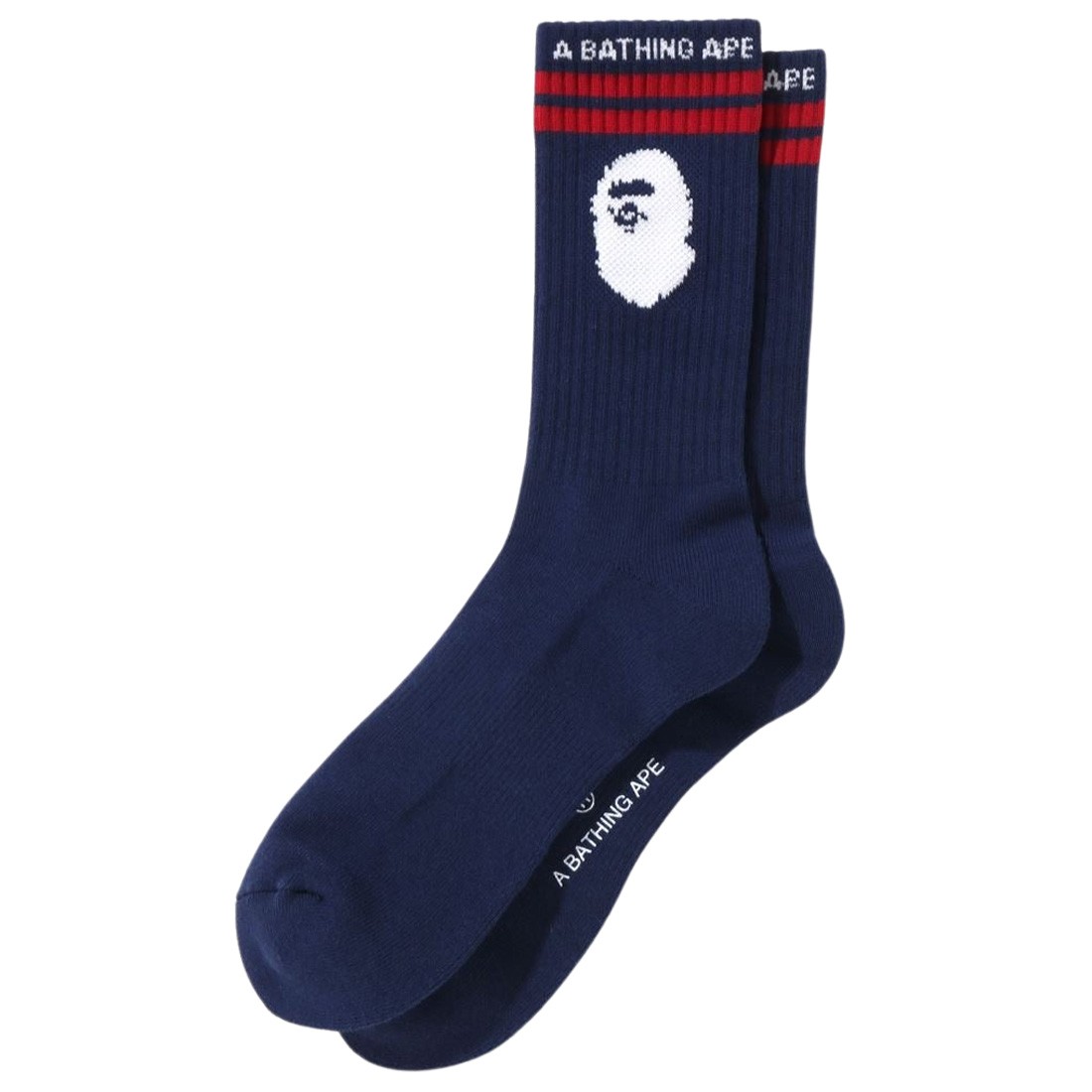 A Bathing Ape Men Ape Head Line Socks (navy)