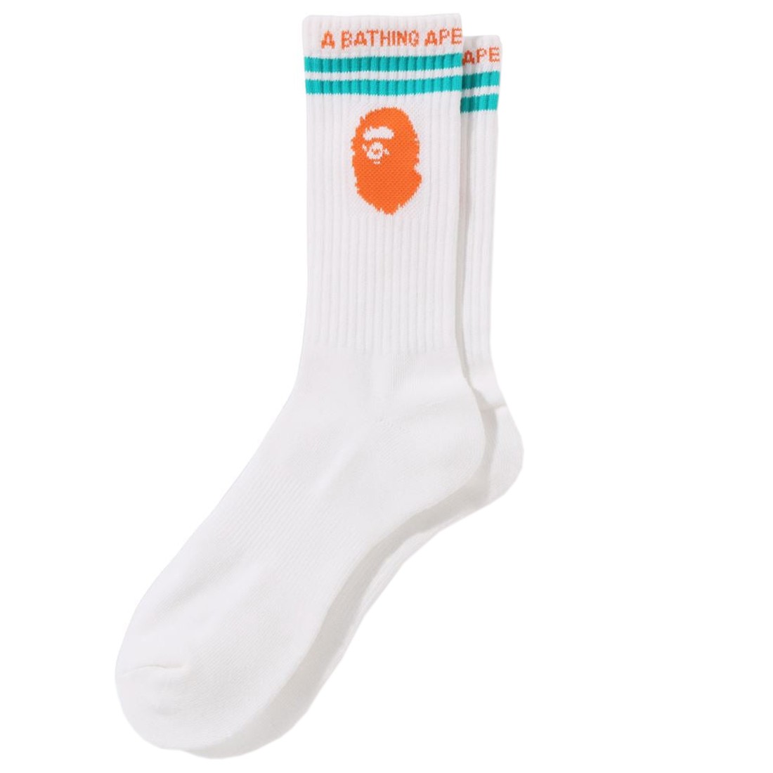 A Bathing Ape Men Ape Head Line Socks (white)