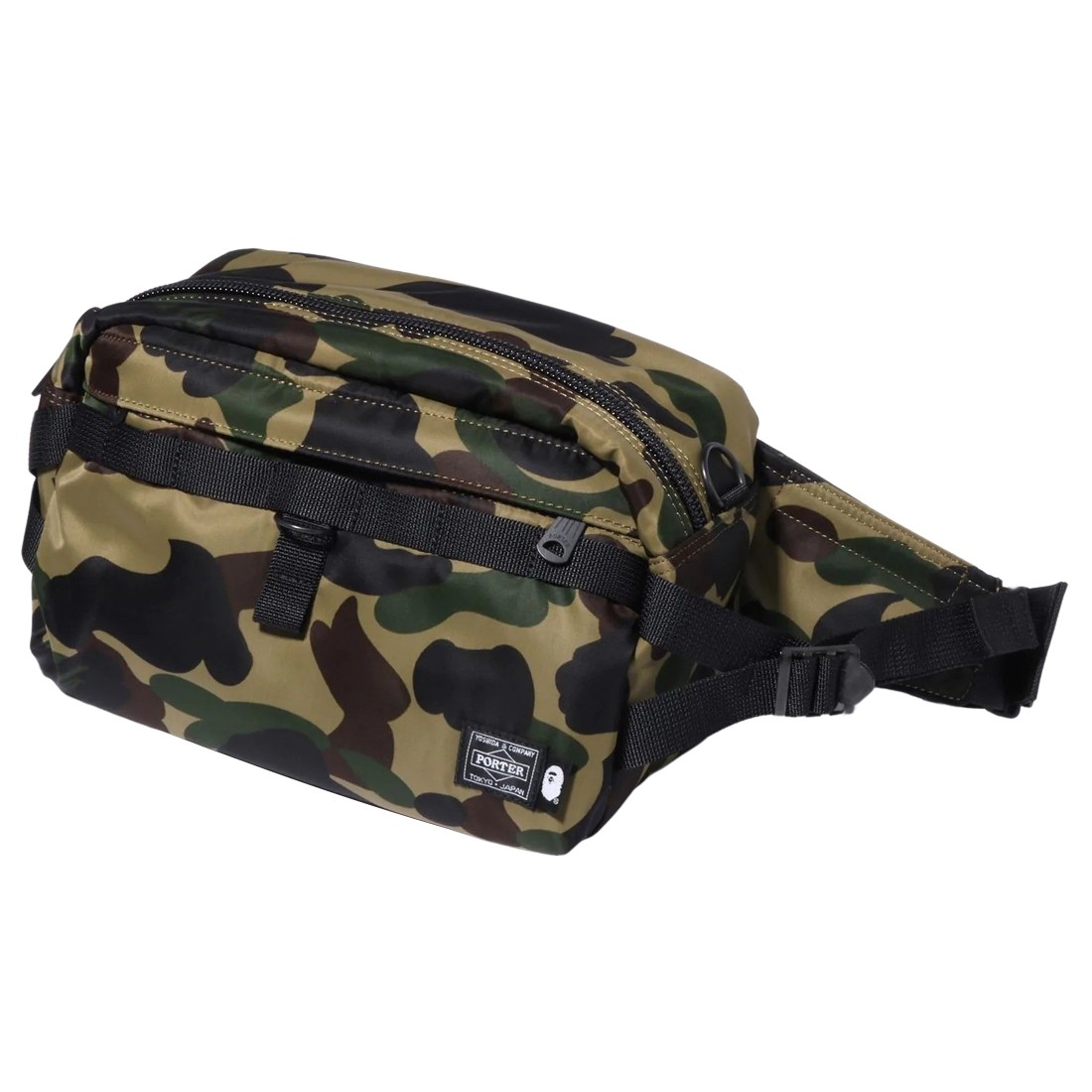 A Bathing Ape Porter 1st Camo Waist Bag (green)
