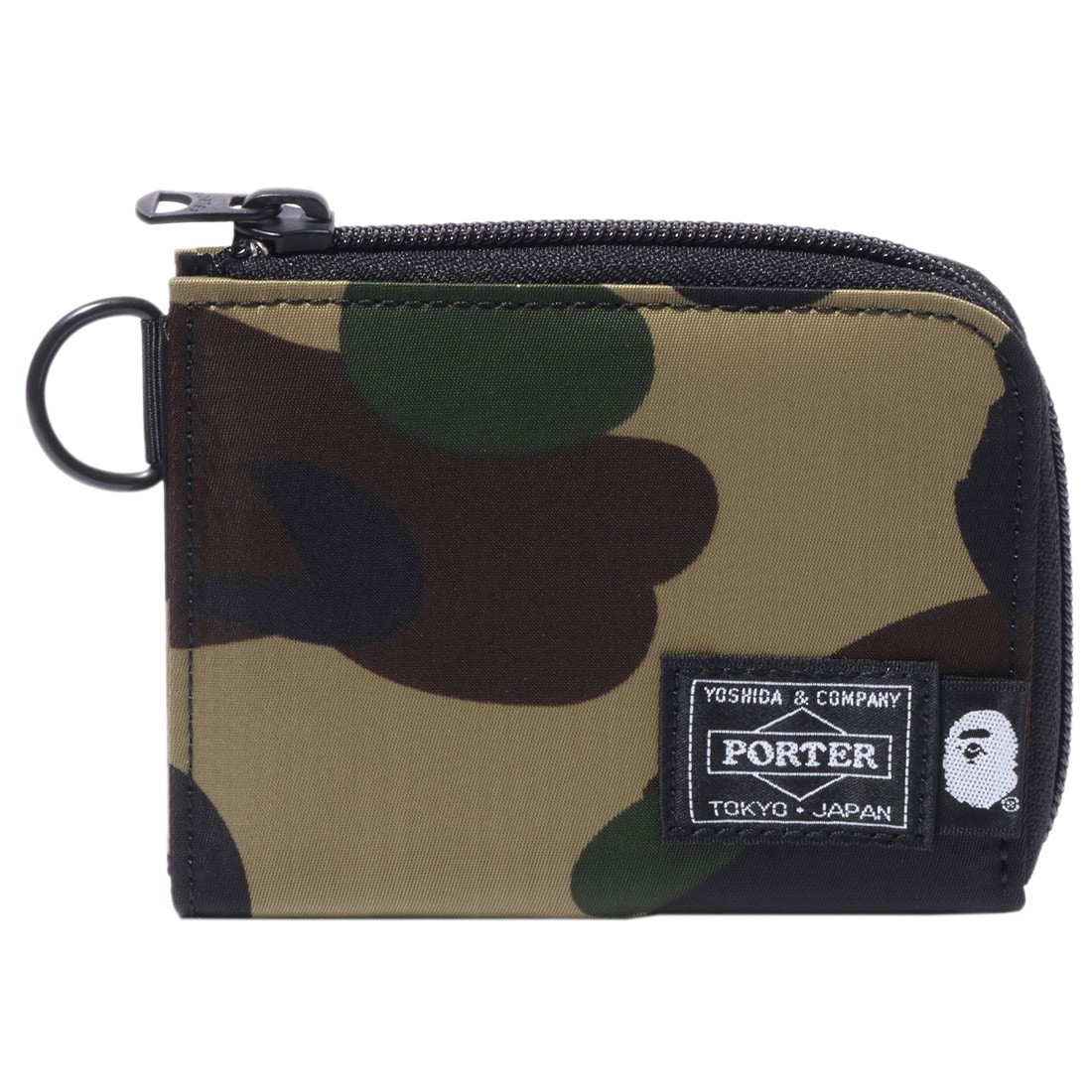A Bathing Ape Porter 1st Camo Mini Wallet (green)