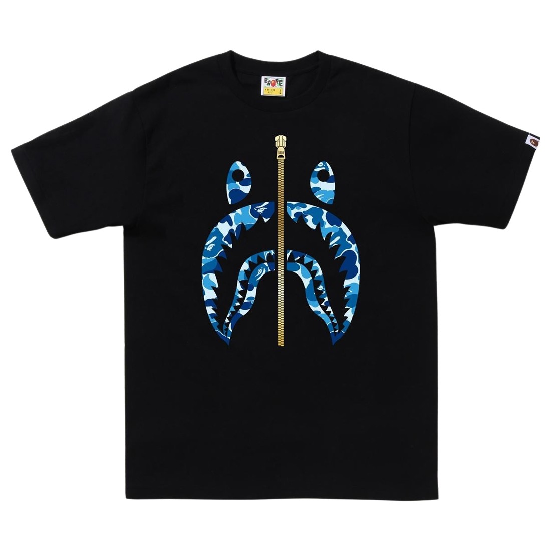 A Bathing Ape Men ABC Camo Shark Tee (black / blue)