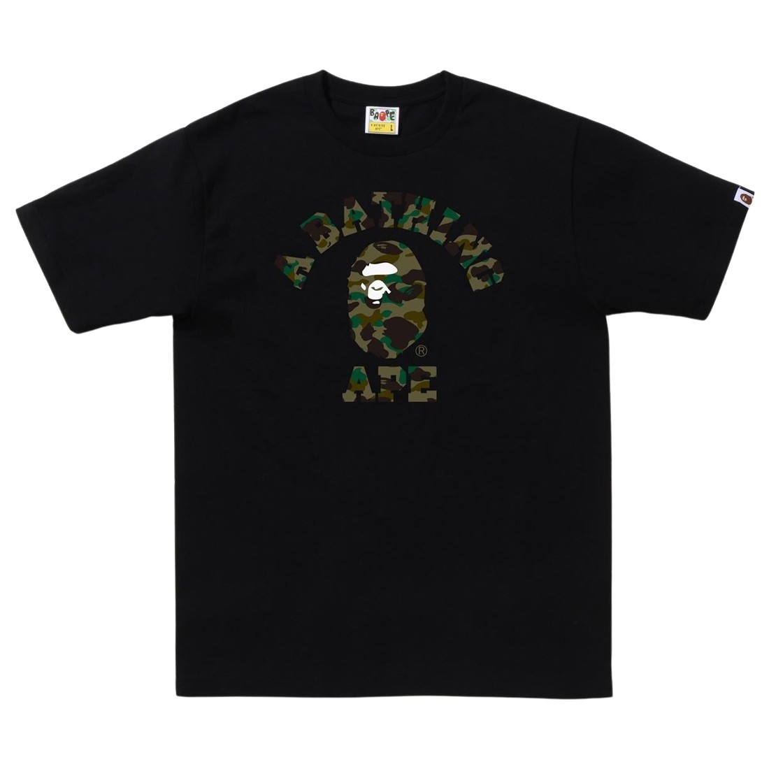 A Bathing Ape Men 1st Camo College Tee (black / green)