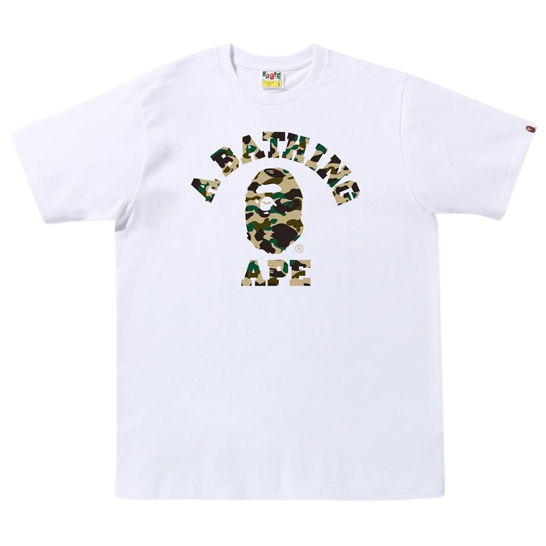 A Bathing Ape Men 1st Camo College Tee (white / yellow)