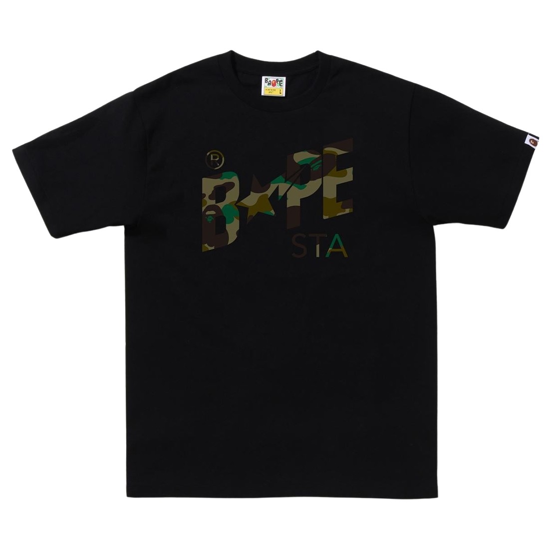 A Bathing Ape Men 1st Camo Bape Sta Logo Tee (black / green)
