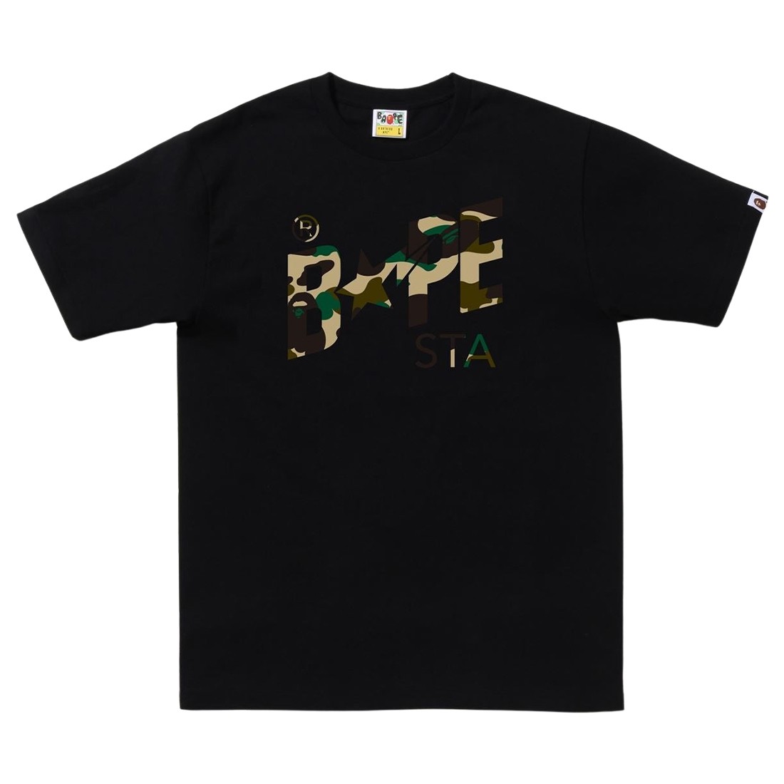 A Bathing Ape Men 1st Camo Bape Sta Logo Tee (black / yellow)