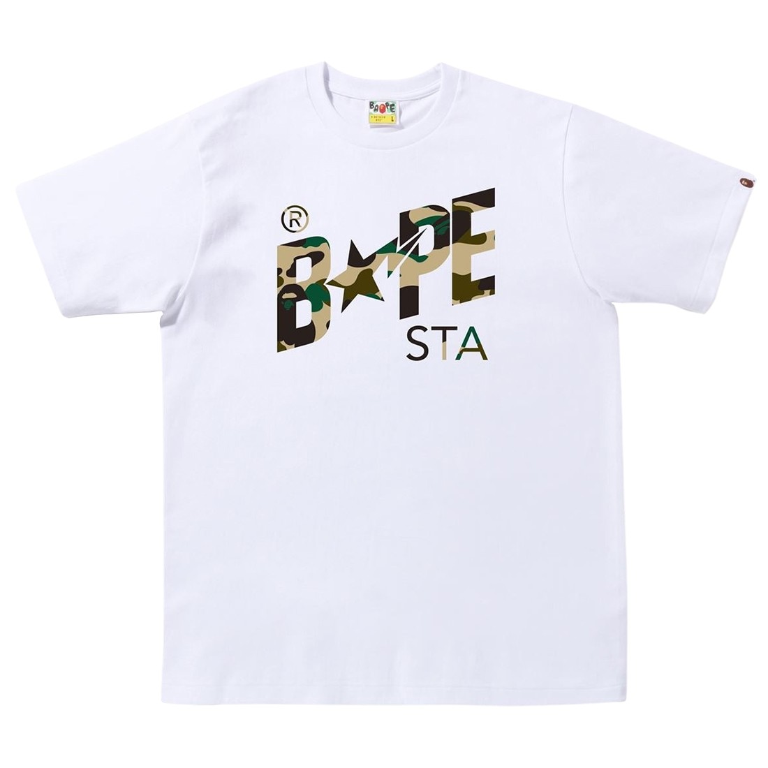 A Bathing Ape Men 1st Camo Bape Sta Logo Tee (white / yellow)