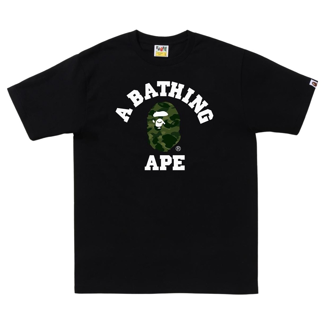 A Bathing Ape Men Color Camo College Tee (black / green)