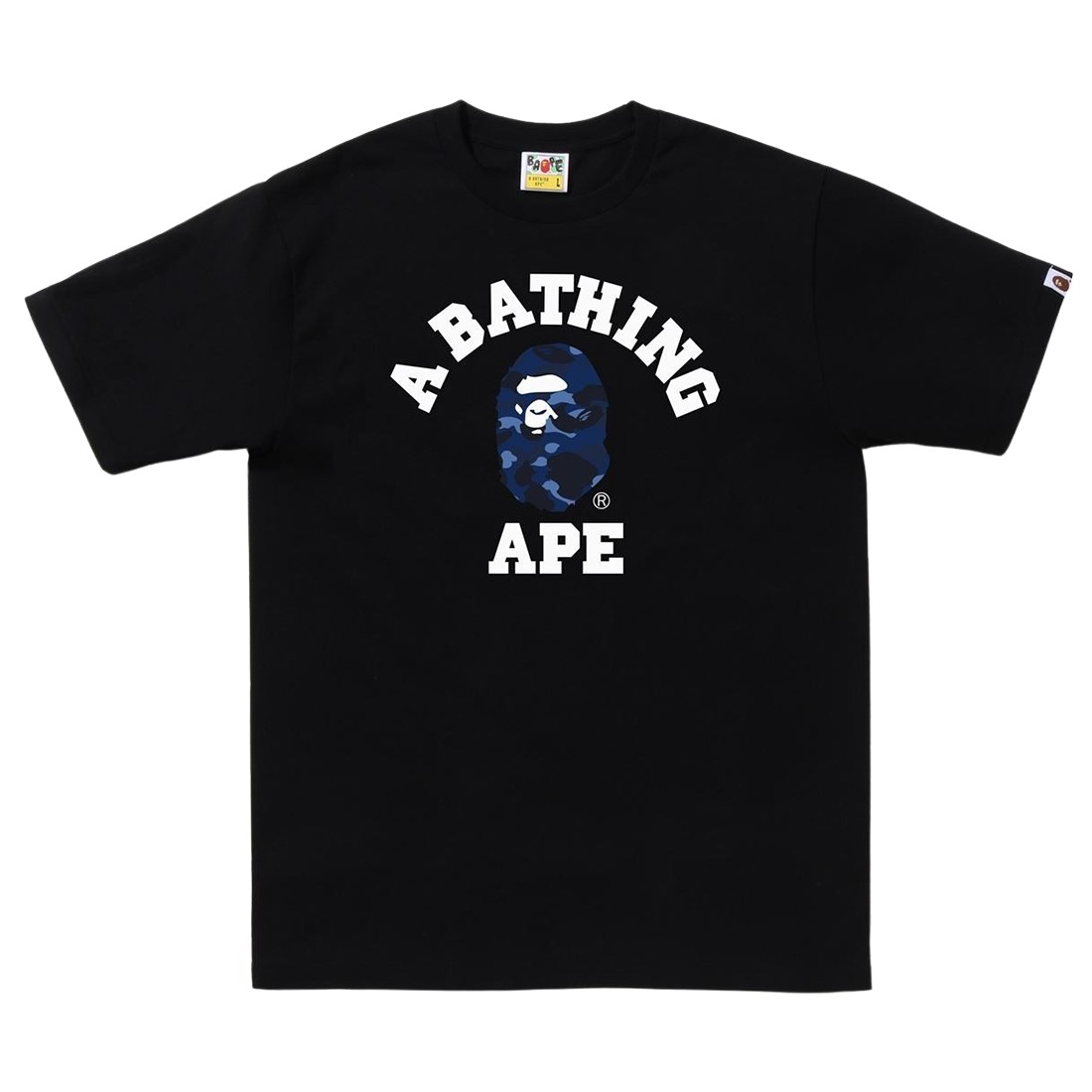 A Bathing Ape Men Color Camo College Tee (black / navy)