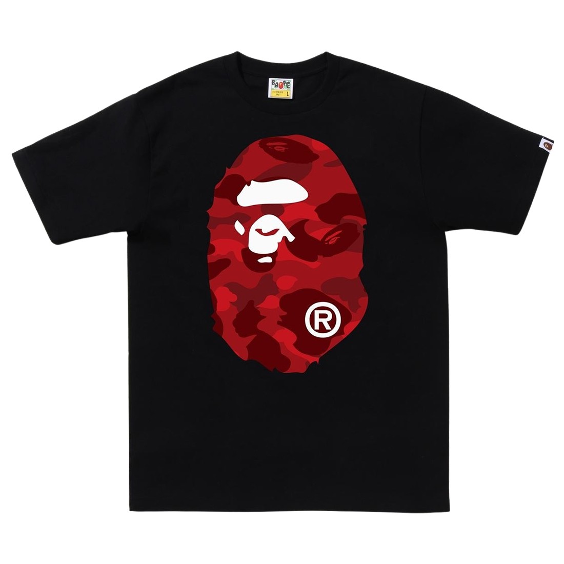 A Bathing Ape Men Color Camo Big Ape Head Tee (black / red)