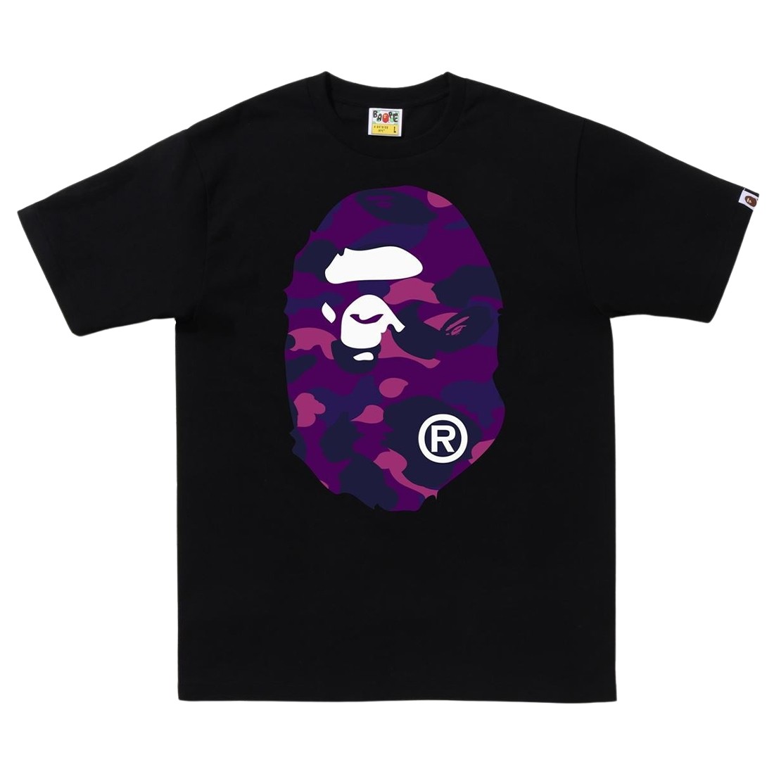 A Bathing Ape Men Color Camo Big Ape Head Tee (black / purple)