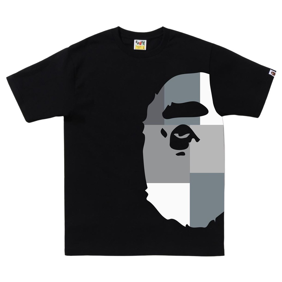 A Bathing Ape Men Color Block Side Big Ape Head Tee (black / black)