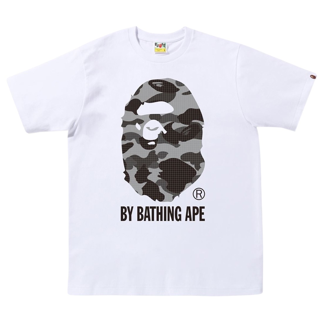 A Bathing Ape Men Grid Camo By Bathing Ape Tee (white / black)