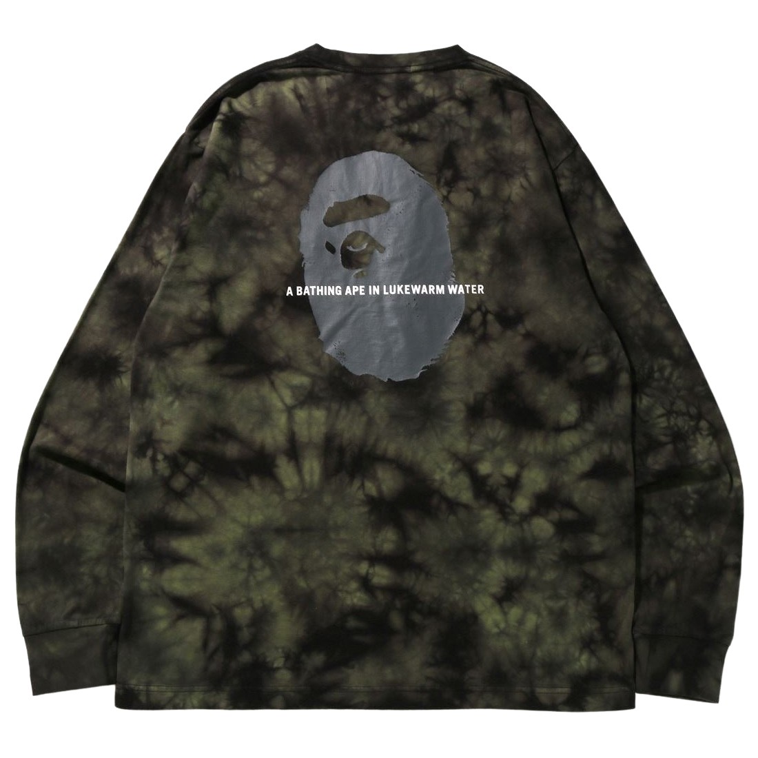 A Bathing Ape Men Tie Dye One Point Pocket Relaxed Fit Long Sleeve Tee (black)