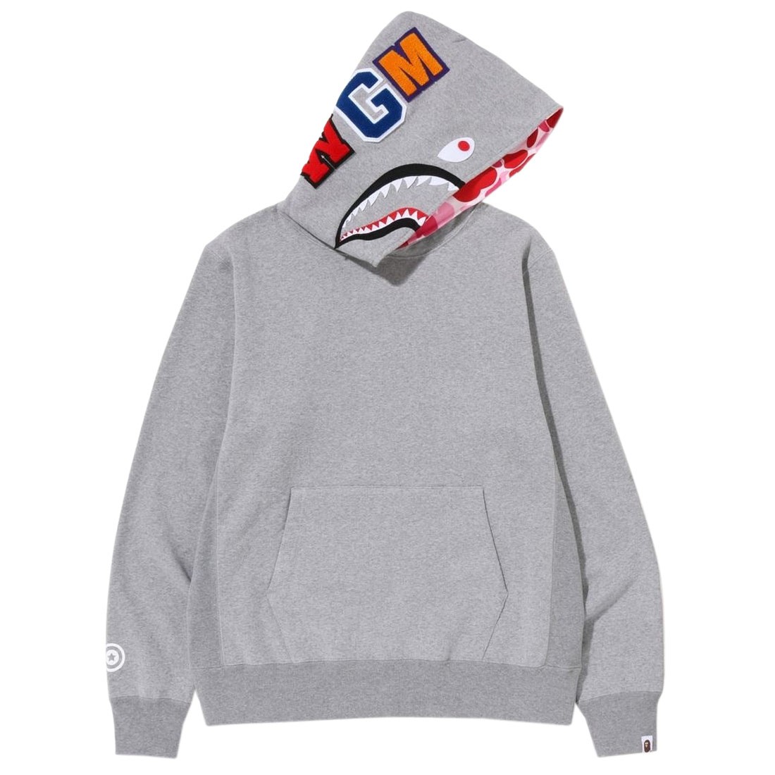 A Bathing Ape Men Shark Pullover Hoodie (gray)