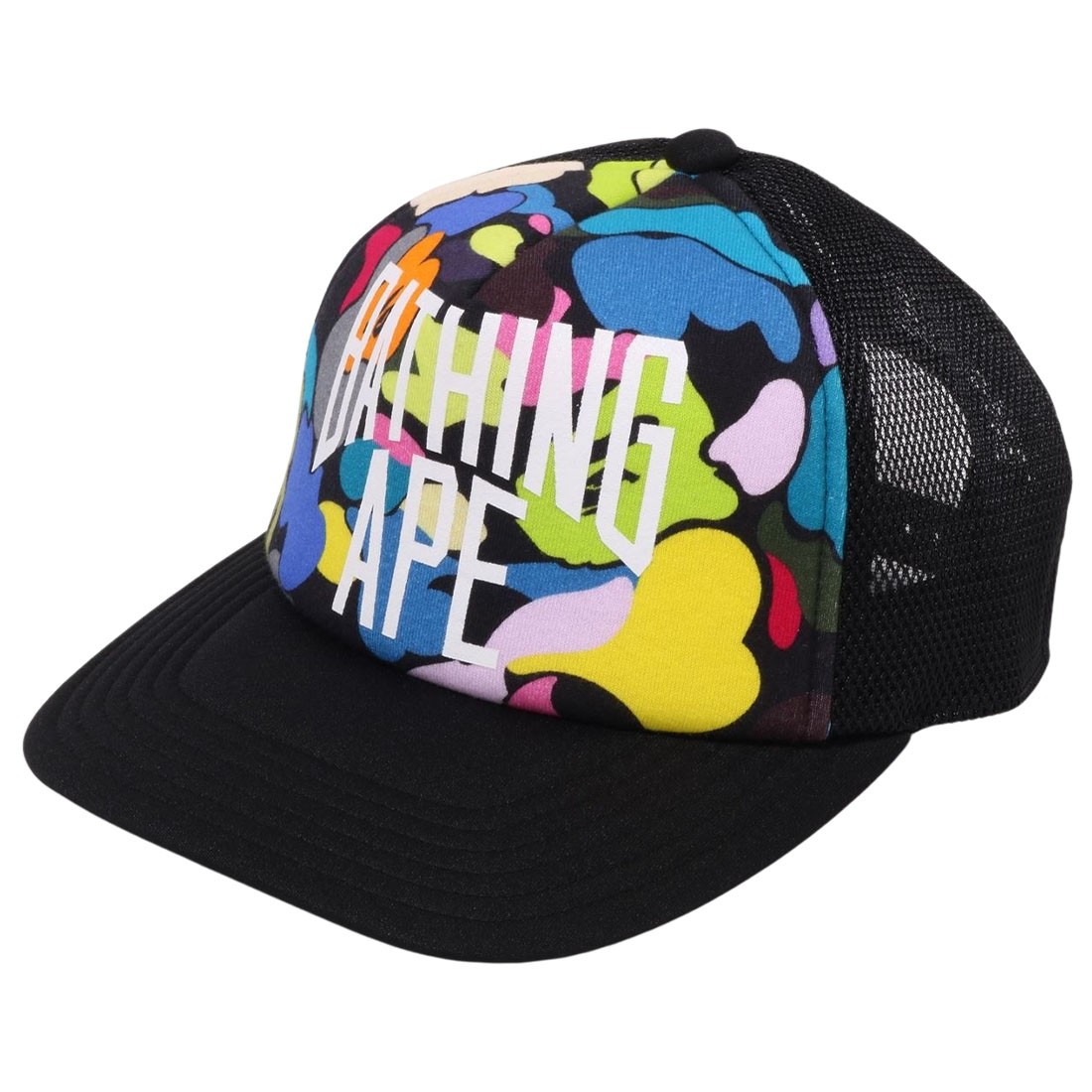 A Bathing Ape Multi Camo NYC Logo Mesh Cap (black)