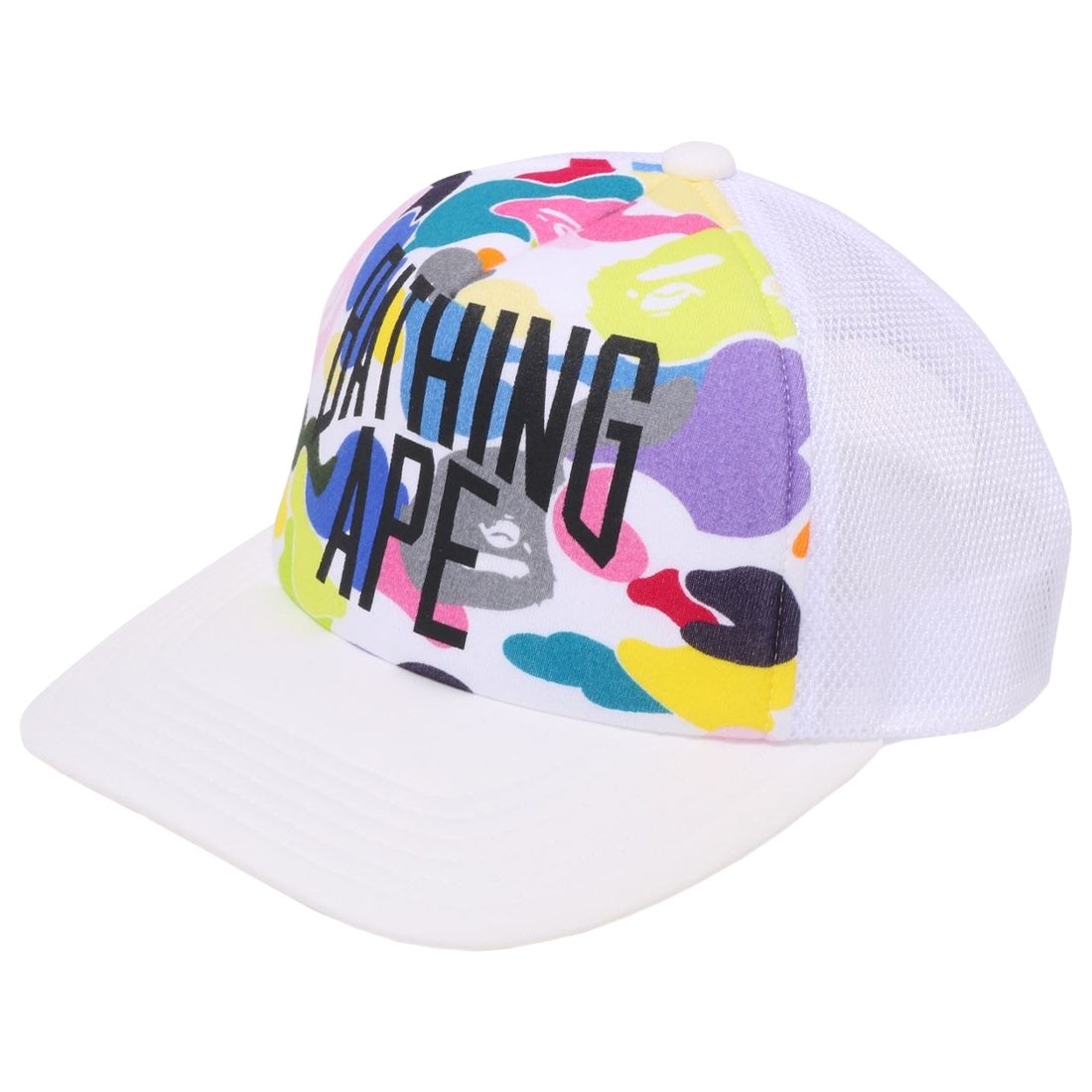 A Bathing Ape Multi Camo NYC Logo Mesh Cap (white)