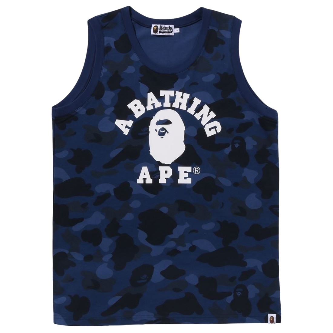 A Bathing Ape Men Color Camo College Tank Top (navy)
