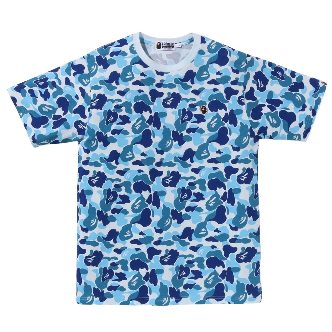 A Bathing Ape Men ABC Camo Ape Head One Point Tee (blue)