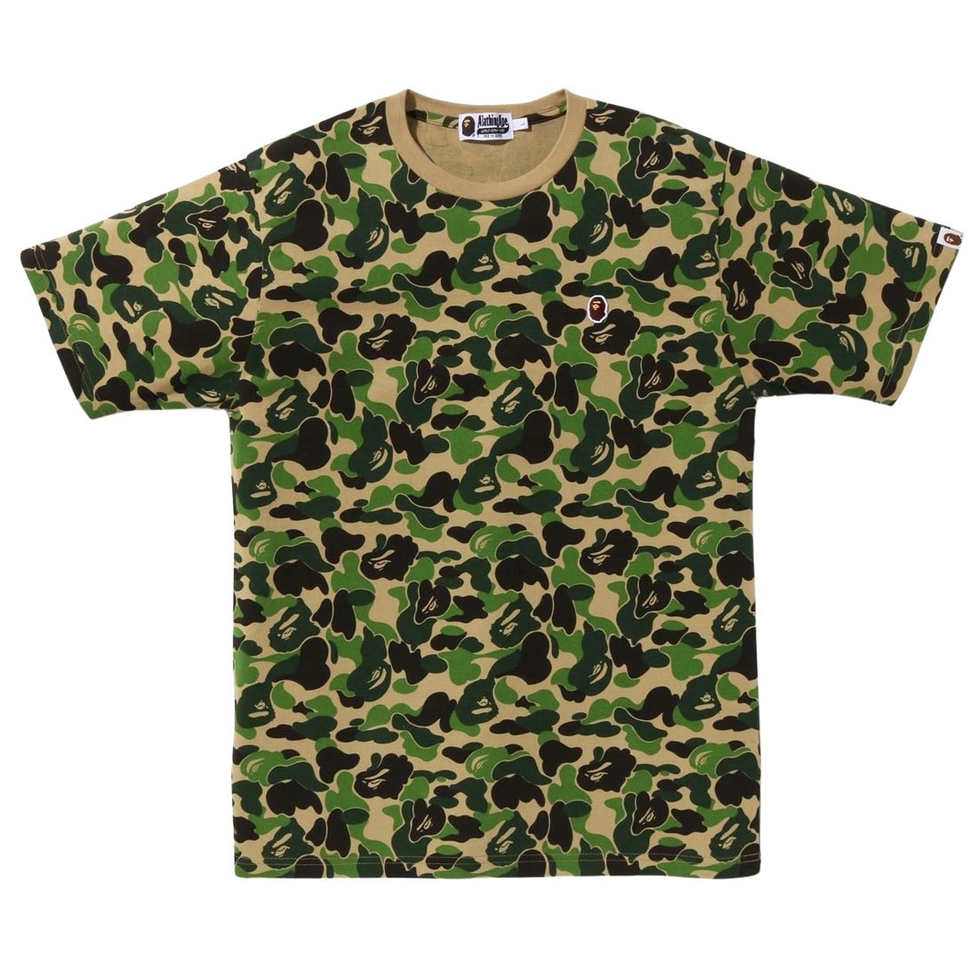 A Bathing Ape Men ABC Camo Ape Head One Point Tee (green)