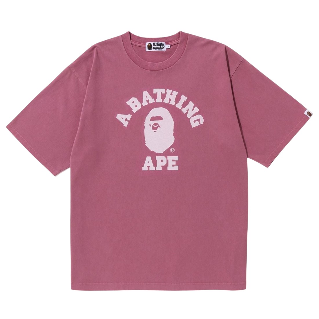 A Bathing Ape Men Pigment Dyed College Relaxed Fit Tee (purple)