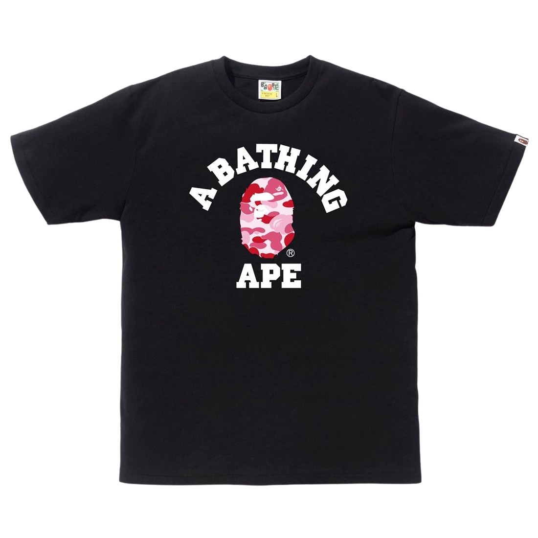 A Bathing Ape Men ABC Camo College Tee (black / pink)