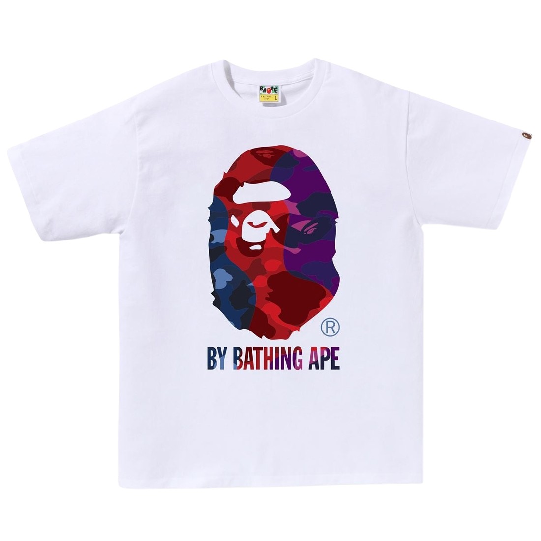 A Bathing Ape Men Color Camo Crazy By Bathing Ape Tee (white)