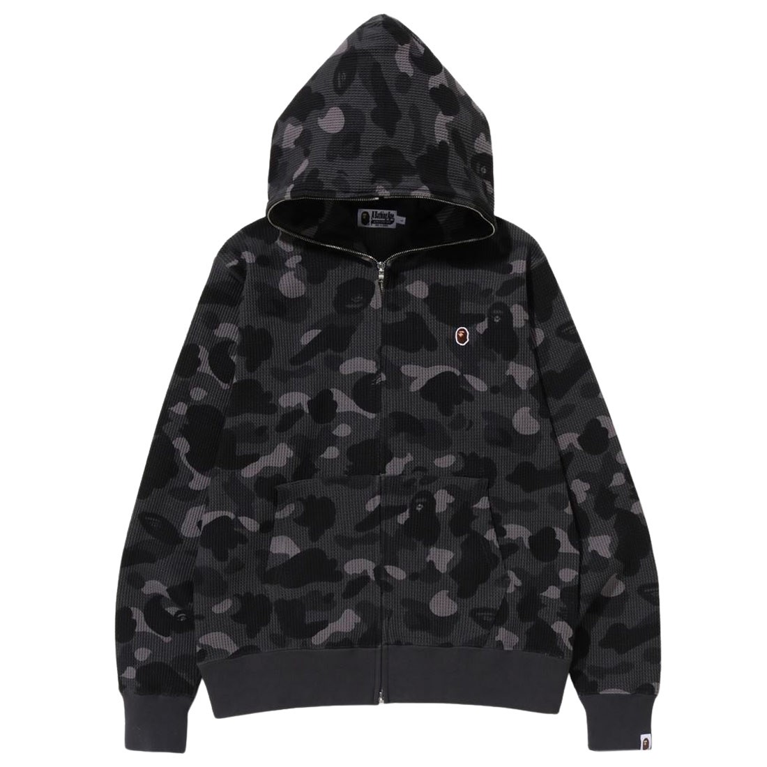 A Bathing Ape Men Color Camo Thermal Full Zip Hoodie (black)