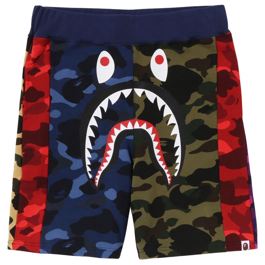 A Bathing Ape Men Mix Camo Crazy Sweat Shorts (multi)